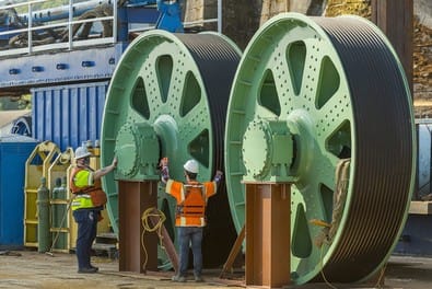 New sheaves and trunnions have been installed in the south tower of the northbound span of the Interstate 5 Bridge.