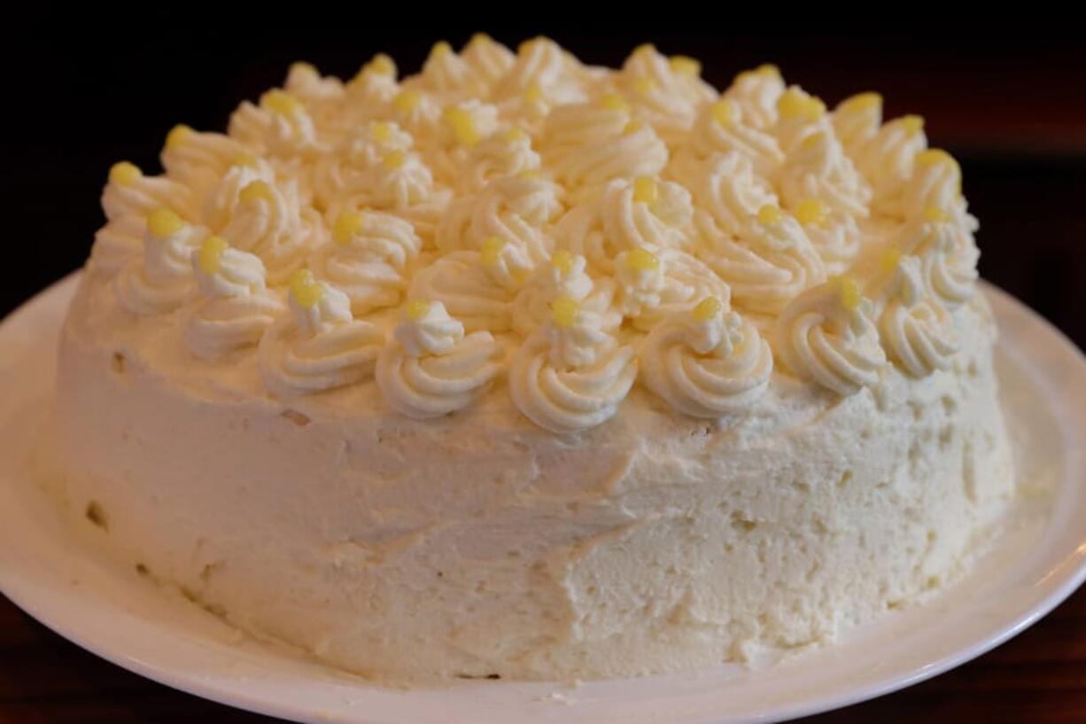 Lemon Mascarpone Layer Cake, photographed Wednesday, Aug. 26, 2020. (Hillary Levin/St. Louis Post-Dispatch/TNS) (Hillary Levin/St.