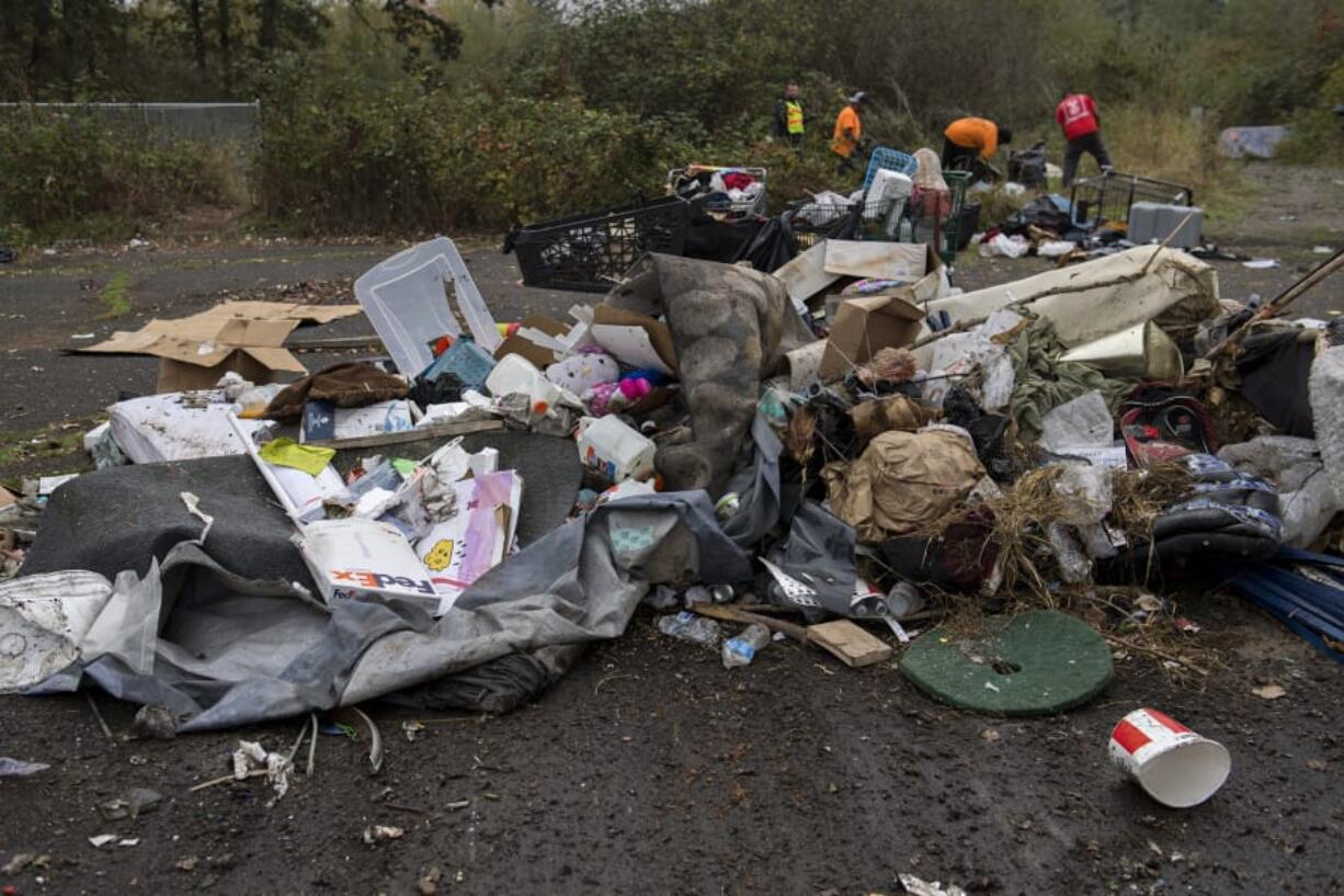 One of many piles of garbage removed from an east Vancouver street Thursday. Authorities said the majority of the waste was from illegal dumping.