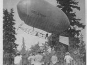 A photo of the dirigible, Gelatine, carries a note: &quot;Vancouver, Wash April 15, 1906; In the Good Old Summer Time a letter to you by to-morrows mail. Very Truly yours, Win.&quot; The signer was probably a Vancouver postal clerk named Wingenald &quot;Win&quot; Carson, who received the first batch of airmail letters ever sent eight months earlier. Upon returning, the youthful dirigible pilot, Lincoln Beachey, fought high winds. For almost two hours he floated over Clark County shattering the previous duration record by 20 minutes before landing in a field near Orchards.