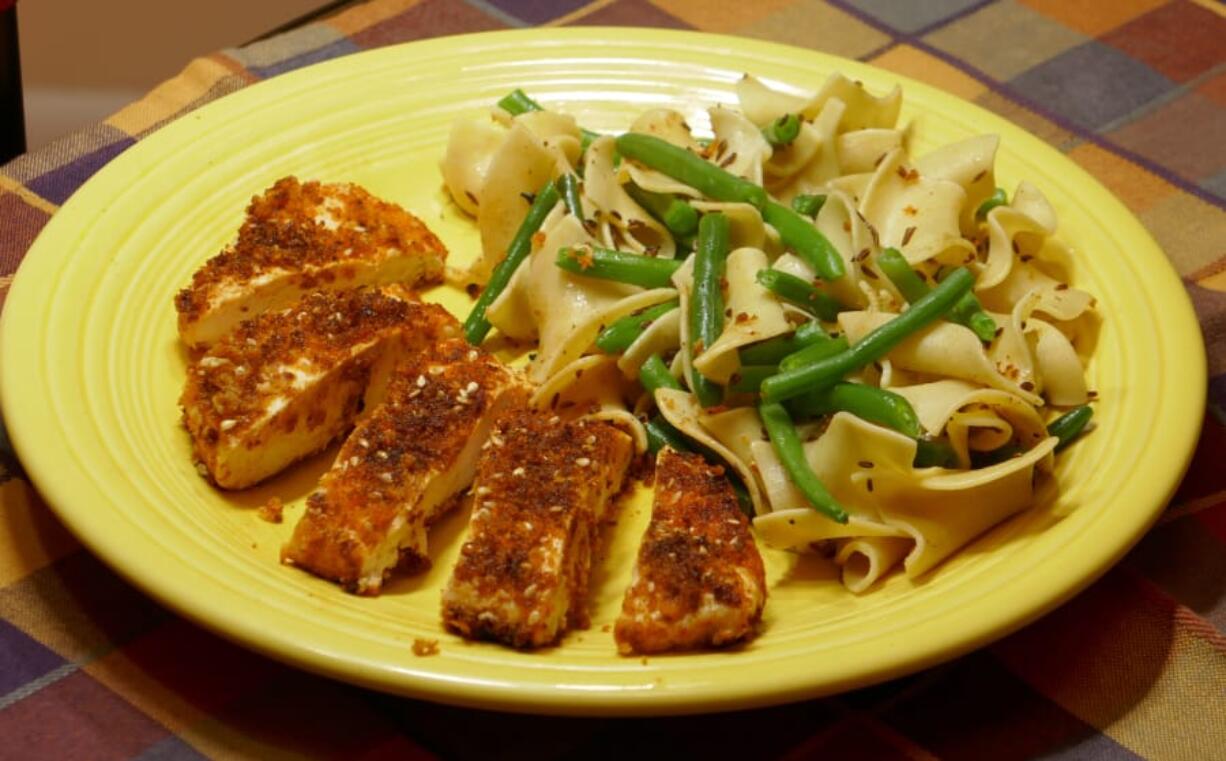 Smoked Paprika Chicken with Caraway Noodles.