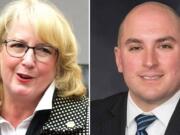 Incumbent Pat McCarthy, left, and challenger Chris Leyba are running for Washington auditor.