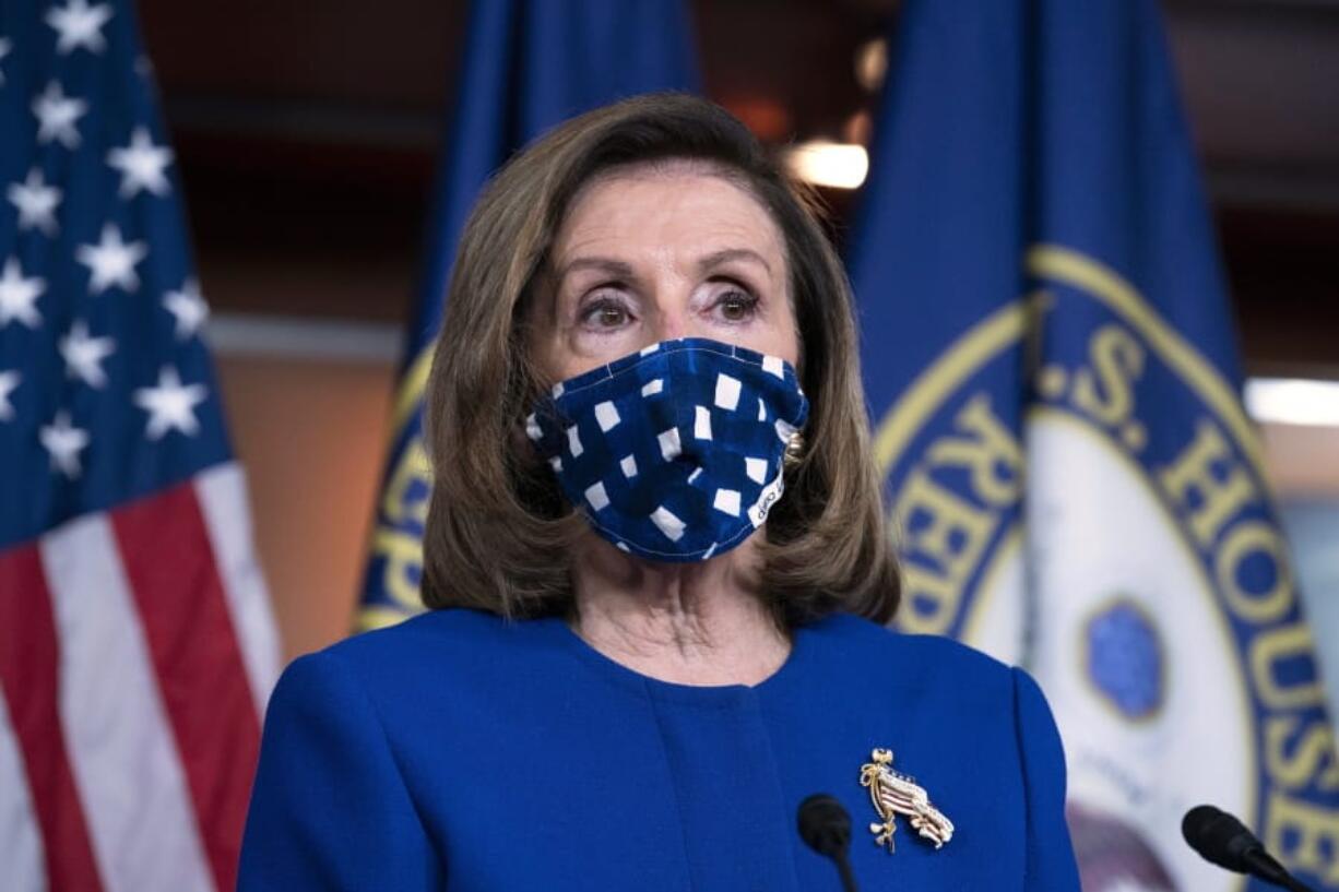 Speaker of the House Nancy Pelosi, D-Calif. speaks during a news conference on Capitol Hill, in Washington, Thursday, Oct. 22, 2020.