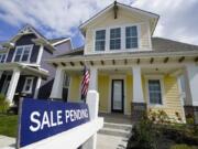 A &quot;sale pending&quot; sign is posted on a home in Westfield, Ind.