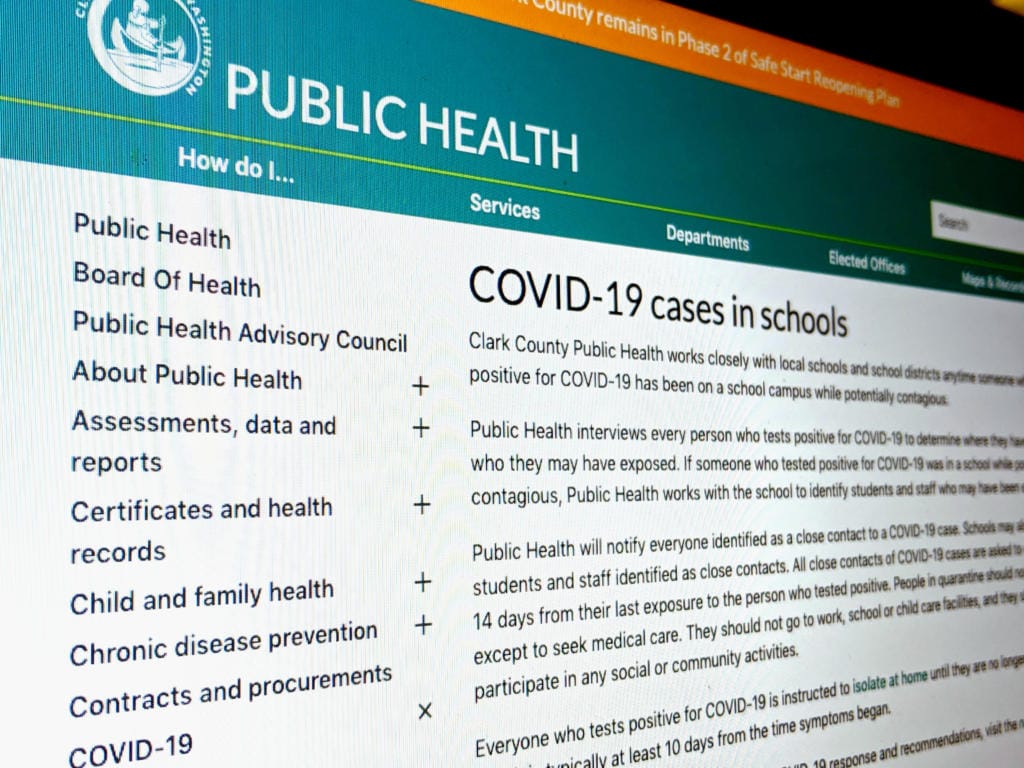 Clark County Public Health launched a dashboard that tracks COVID-19 cases in schools.