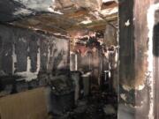 A fire caused severe damage to four units at the Redwood Acres apartment complex in Vancouver on Sunday morning.