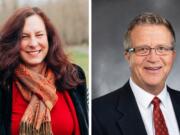 Challenger Donna Sinclair, left, and Rep. Larry Hoff, candidates for 18th Legislative District, Position 2.