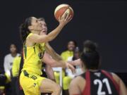 Seattle Storm guard Sue Bird has led her team to a 2-0 lead over the Las Vegas Aces in the WNBA Finals. (Phelan M.