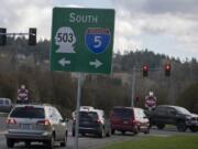 Traffic backs up along Atlantic Street backs up as motorists navigate an intersection with drivers who just took Exit 21 into Woodland.