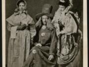 Taken in 1876 at Fort Abraham Lincoln in the Dakota Territory, this photo shows three members of Gen. George Armstrong Custer&#039;s family dressed to play charades. Custer&#039;s sister, Maggie (left), his brother, Tom (center) and his wife Libby (right). Custer, his brothers, Tom and Boston, and John Calhoun, Maggie&#039;s husband, perished in June 1876 during the Battle at Little Bighorn. Bereft and husbandless, Maggie had to fend for herself and in 1885 she visited the Vancouver Barracks and her brother-in-law.