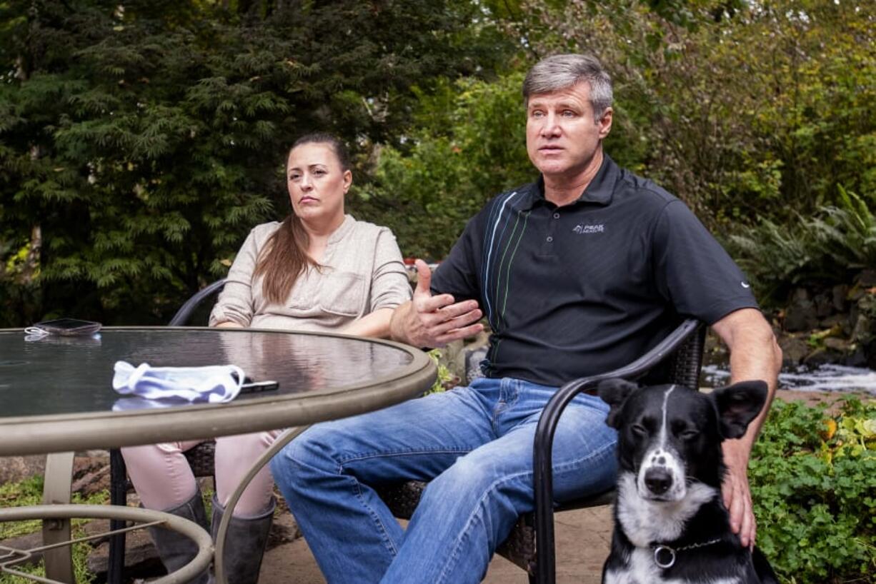 John Bruns talks about how he&#039;s handling life since his 13-year-old daughter, London, died by suicide in September. His wife, Heather Wendling, and dog, Molly, accompany him.