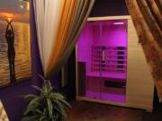 Clients at In Light Hyperbarics can purchase a session in a light sauna room, where they&#039;re bathed in soft light.