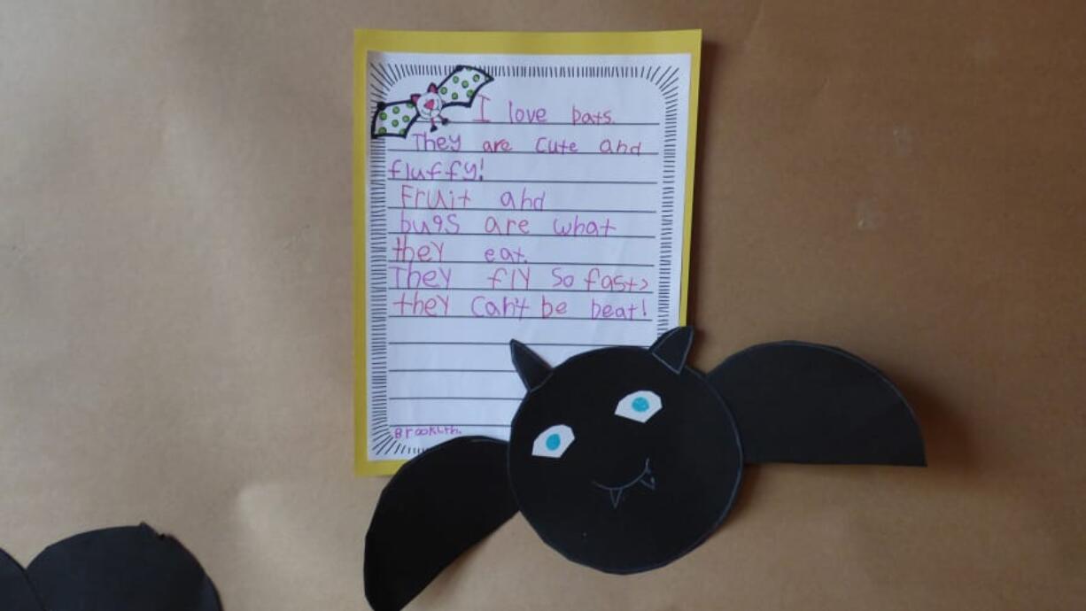 RIDGEFIELD: First-graders in Brigid Tayloris Class at Union Ridge Elementary School have art on display at the Liberty Theater and Seasons Coffee Shop, inspired by a lesson about bats.