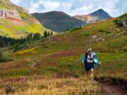 Elisabeth Tizekker
Jeff Garmire runs along the Colorado Trail in August. A camera crew followed him during part of his 500-mile journey and captured enough footage to create a documentary. The trailer is coming next month, he said, and he plans on submitting it to some film festivals.