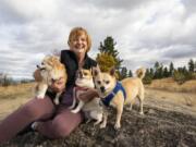 Melissa Gray enjoys the outdoors with her hiking pals.