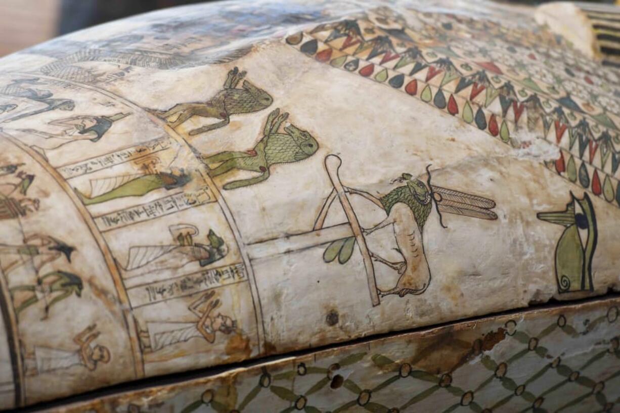 Wooden sarcophagi were unveiled Nov. 14 at the Saqqara necropolis outside of Cairo in Egypt, the second such find this year.