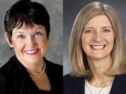 Karen Bowerman, left, won the race for the Clark County Council District 3 seat; Rep. Vicki Kraft, R-Vancouver, has been reelected to her 17th District House seat.