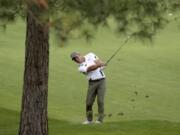 Paul Casey hits out of the 7th fairway during the first round of the Masters golf tournament Thursday, Nov. 12, 2020, in Augusta, Ga.