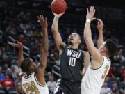 Washington State&#039;s Isaac Bonton (10) is the only returning player for the Cougars. He started 27 of the 28 games WSU played last year as a junior, averaging 15.3 points over those 28 games.