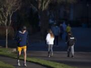 Jerry Kotsovos of Camas, pictured on his daily run Wednesday afternoon, December 23, 2020, has been running for 46 years.