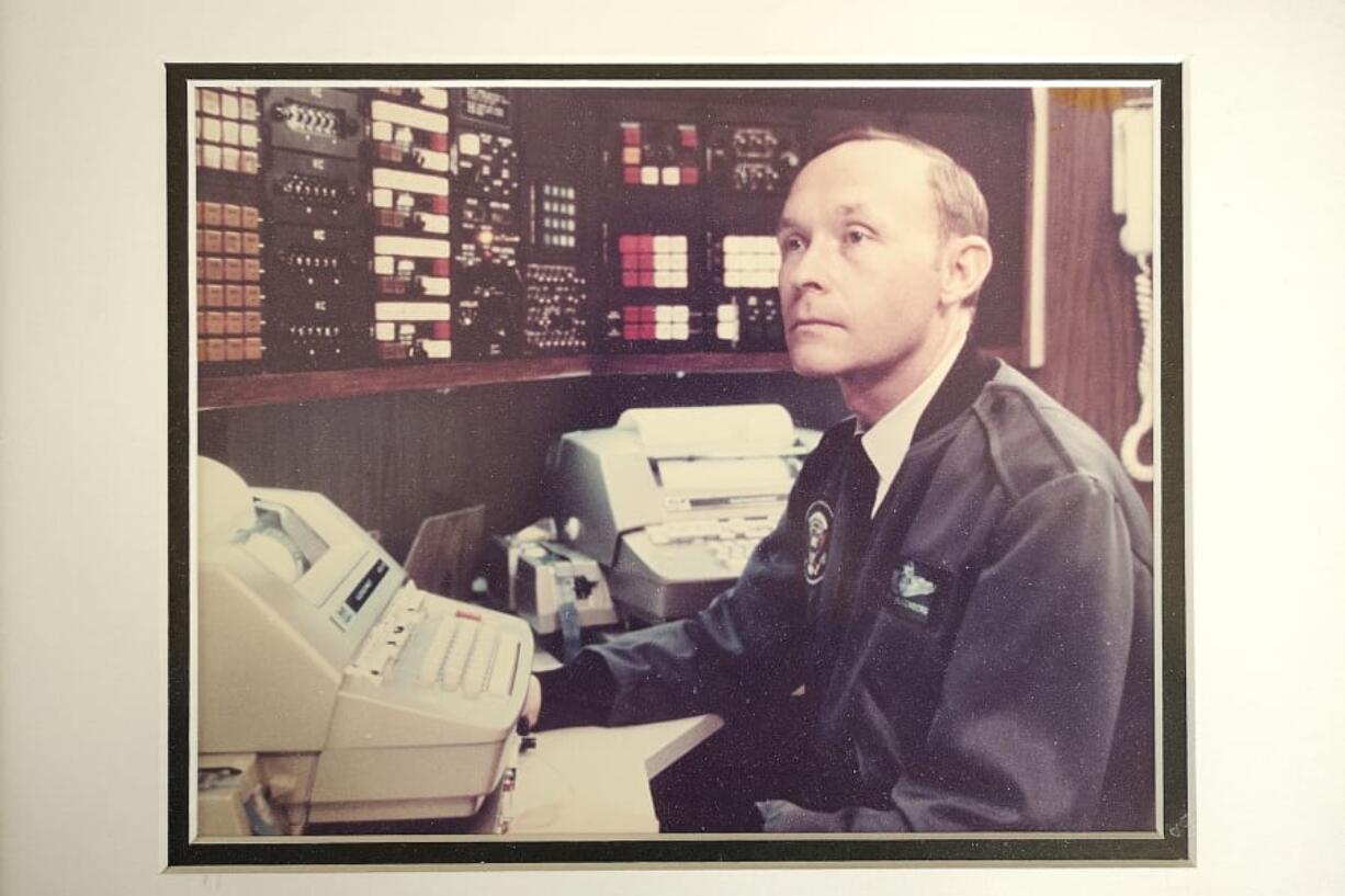 E.E. &quot;Van&quot; Valkenberg kept this photo of himself aboard Air Force One.