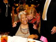 U.S. Sen. Mary Landrieu, D-La., hugs chef Leah Chase during a &quot;Women with Mary&quot; campaign event on Oct. 22, 2014, in New Orleans.