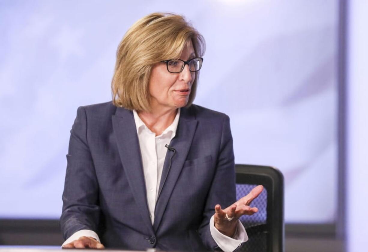 FILE - In this Oct. 8, 2020, file photo, Rita Hart answers a question during a debate with Mariannette Miller-Meeks in Cedar Rapids, Iowa. Iowa officials on Monday, Nov. 30, 2020, were expected to certify a Republican candidate as a six-vote winner for an open seat in the U.S. House of Representatives, in what is shaping up to be the closest congressional election in decades.Republican Miller-Meeks finished ahead of Democrat Hart in Iowa&#039;s 2nd Congressional District after a recount saw her 47-vote lead steadily dwindle to single digits but never be overcome. (Rebecca F.