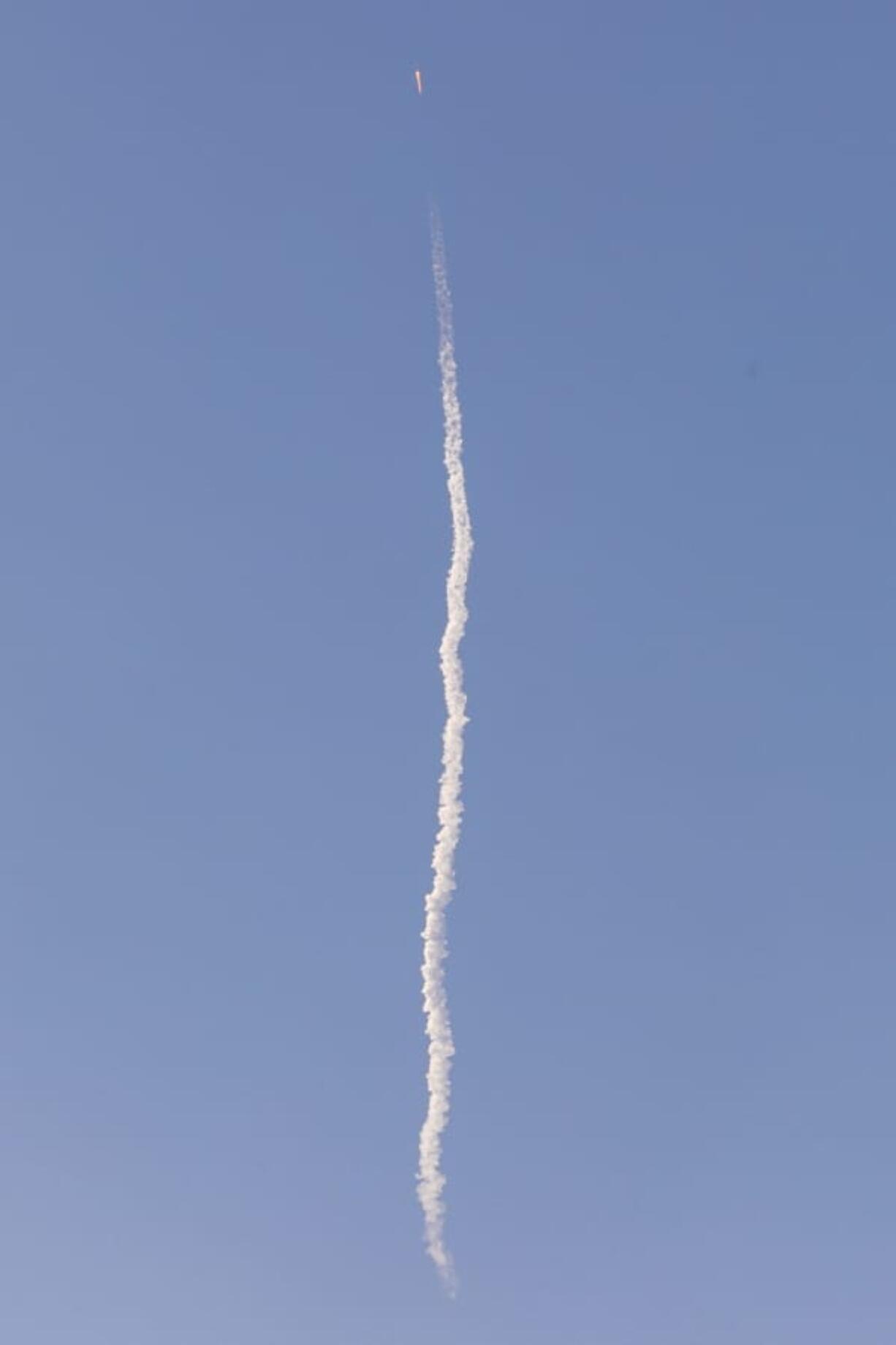 A SpaceX Falcon 9 rocket carrying a U.S.-European satellite lifts off from Vandenberg Air Force Base in California on Saturday, Nov. 21, 2020.   The Sentinel-6 Michael Freilich satellite was expected to deploy its solar panels and later make first contact with controllers.