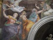 A detail of the 1514 fresco &quot;Sybils receiving instruction from Angels&quot; by Italian High Renaissance master painter Raffaello Sanzio, known as Raphael, adorns the inside of Santa Maria della Pace church, in Rome, Monday, Dec. 14, 2020. Like elsewhere in Europe, museums and art galleries in Italy were closed this fall to contain the spread of COVID-19, meaning art lovers must rely on virtual tours to catch a glimpse of the treasures held by famous institutions such as the Uffizi in Florence and the Vatican Museums in Rome. However, some exquisite gems of Italy&#039;s cultural heritage remain on display in real life inside the country&#039;s churches, some of which have collections of renaissance art and iconography that would be the envy of any museum.