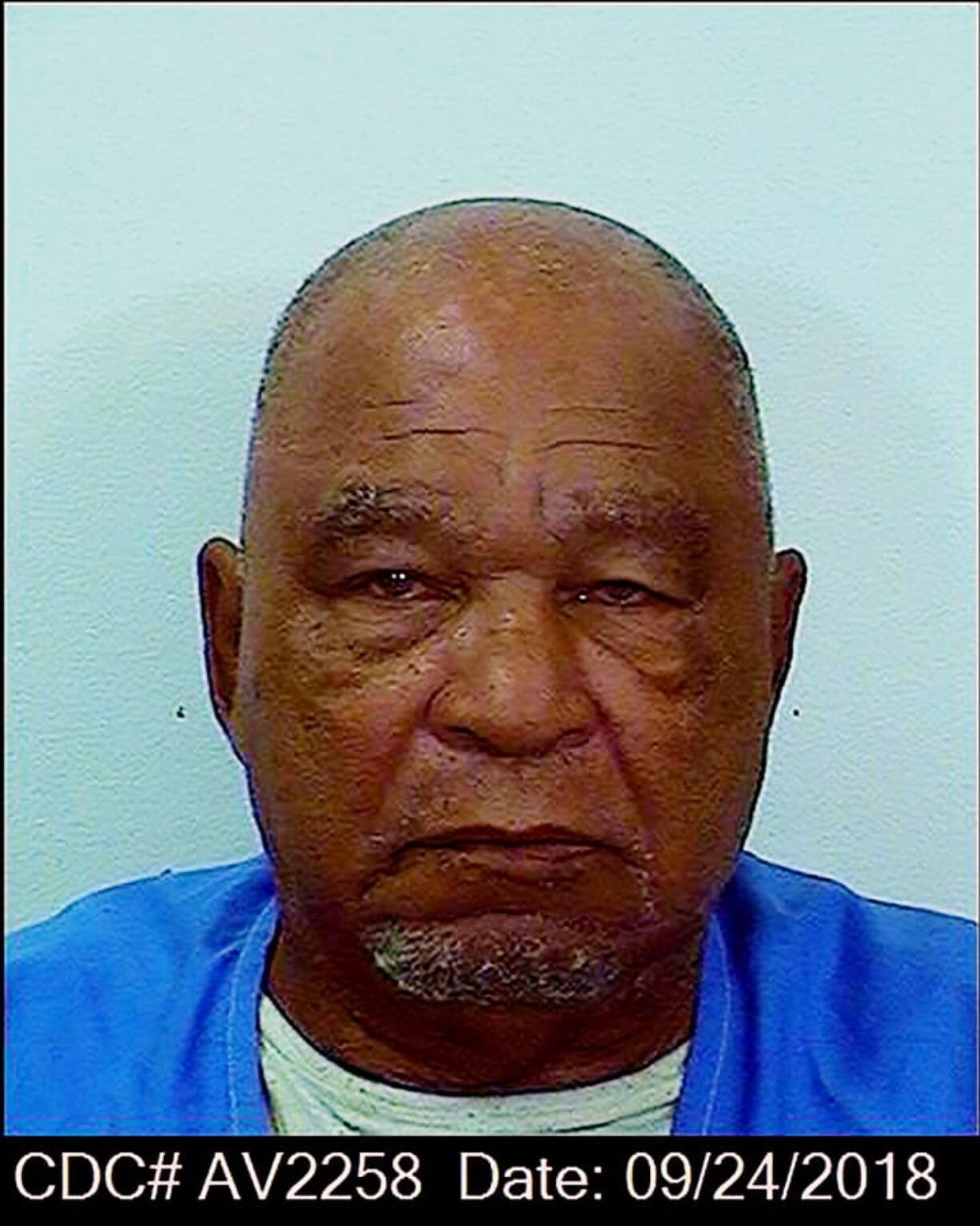 This Sept. 24, 2018, booking photo provided by the California Department of Corrections shows Samuel Little. Little, the man authorities say was the most prolific serial killer in U.S. history, has died. He was 80. California corrections department spokeswoman Vicky Waters said Little died Wednesday, Dec. 30, 2020. He had been serving a life sentence at a California prison since being convicted of three counts of murder in 2013.