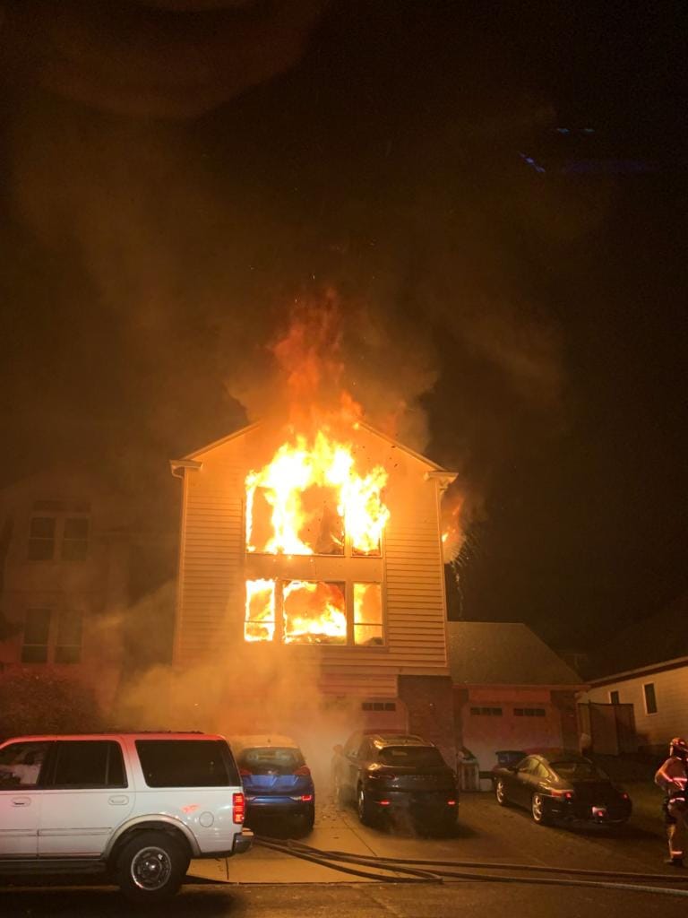 Fire tears through a house in the 14200 block of Northwest 29th Avenue in Salmon Creek early Thursday morning.