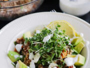 Garnished with avocado and broccoli microgreens, this &quot;ancient&quot; grain bowl is a snap to compose and makes a nutritious (and satisfying) breakfast, lunch, or dinner.