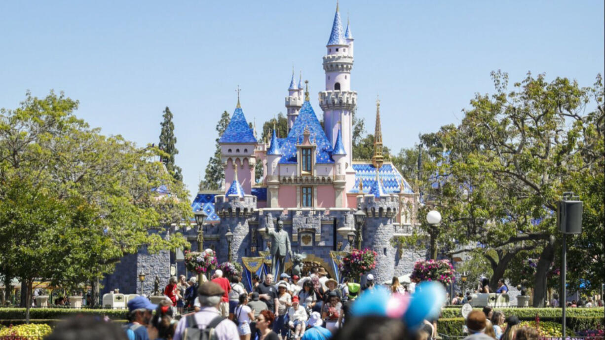 Sleeping Beauty Castle looms at the end of Main Street, in Disneyland Resort, in May 2019 in Anaheim, Calif. (Jay L.