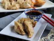 Homemade wrappers for pot stickers are easy to make, requiring just flour, water, a rolling pin and nimble fingers.