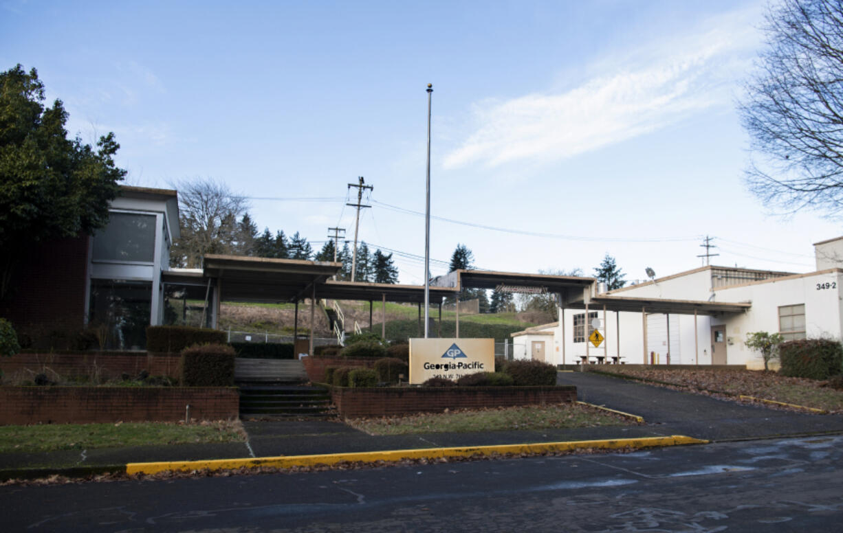 Buildings just north of the main Camas paper mill site sit vacant on Jan. 7.