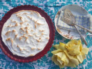 The meringue&#039;s soft whirls brown up beautifully in the oven. You could also skip the meringue and top the pie with sliced strawberries and kiwis.