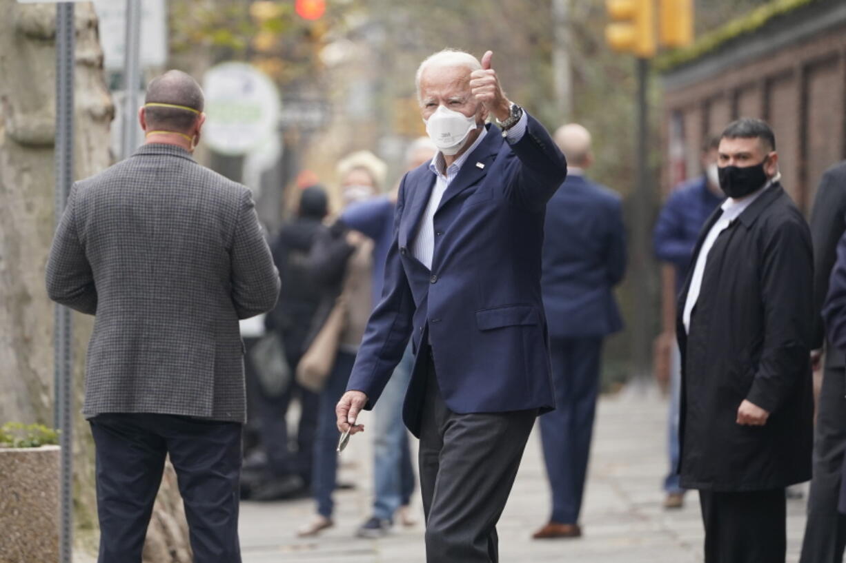 FILE - In this Dec. 12, 2020 file photo, then President-elect Joe Biden leaves a doctor&#039;s appointment at Pennsylvania Hospital in Philadelphia. Biden has brought back Dr.