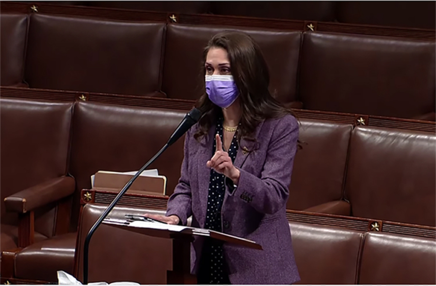 Rep. Jaime Herrera Beutler speaks Jan. 13 before the vote to impeach former President Donald Trump.