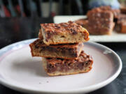 Banana bread teams up with chocolate chips and oatmeal to create a layered brownie that&#039;s just as good for breakfast as it is dessert.