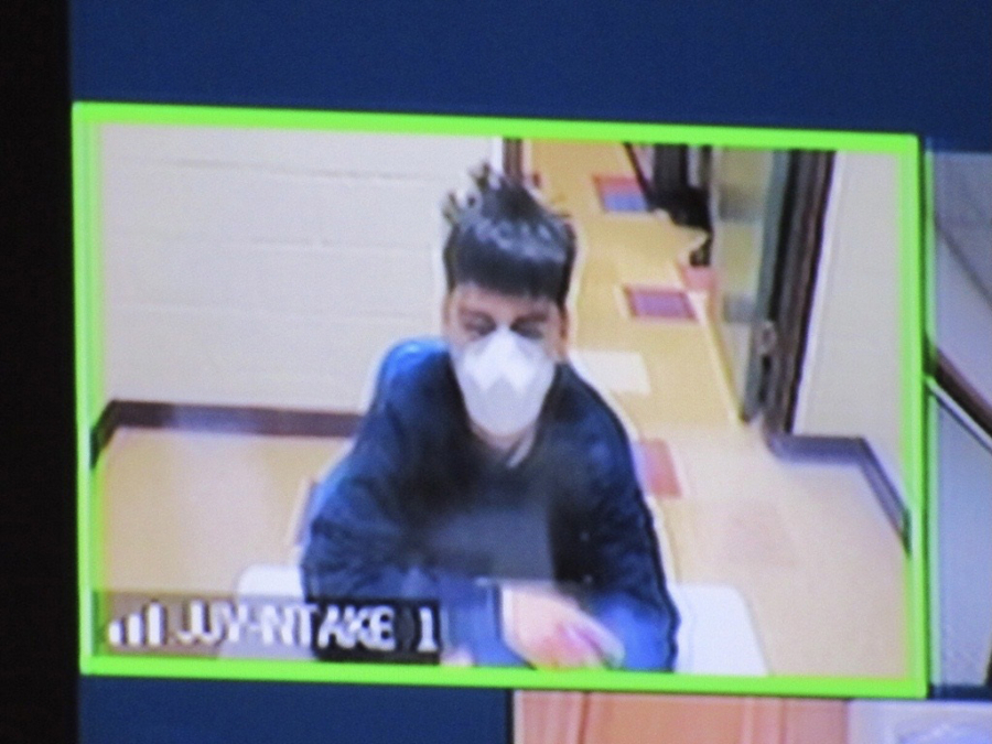 Cesar Soto Gama, 16, of Vancouver appears Monday morning via Zoom in Clark County Juvenile Court on a fugitive from justice warrant. Soto Gama is wanted on second-degree murder, first-degree assault and unlawful possession of a firearm in Oregon stemming from a homicide investigation in Clackamas County.