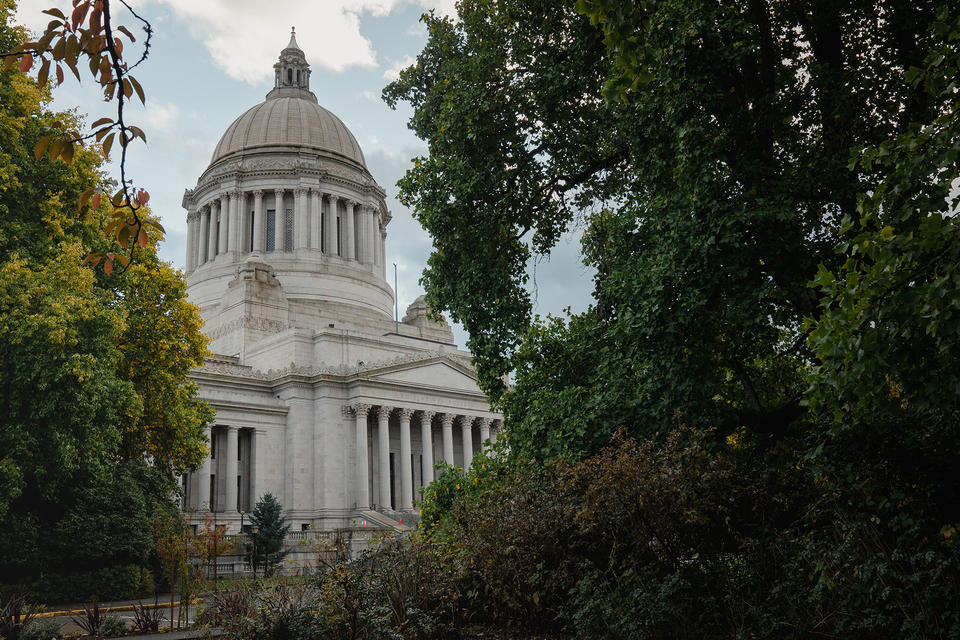 The Washington State Capitol Building, also known as the Legislative Building, photographed on Wednesday, Oct. 21, 2020, in Olympia, Wash.