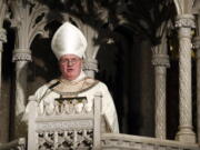 FILE - In this Jan. 6, 2017 file photo, Cardinal Joseph Tobin gives the homily during a Mass installing him as the new archbishop of Newark, in Newark, N.J. Declaring &quot;God is on your side,&quot; Tobin along with the archbishop of Santa Fe, N.M., and six other U.S. bishops issued a statement Monday, Jan. 25, 2021, expressing support for LGBT youth and denouncing the bullying often directed at them. It was released by the Tyler Clementi Foundation, named for the Rutgers University student who took his own life in 2010 after being targeted by online harassment.