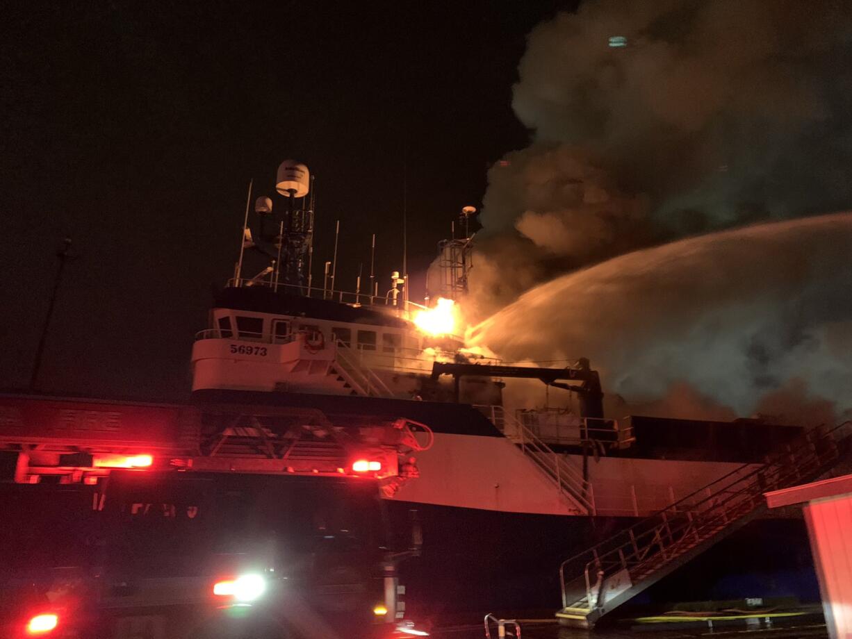 A boat fire at the Port of Tacoma burned most of the night.