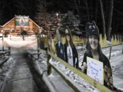 Cardboard cutouts of groundhog enthusiasts decorate Gobbler&#039;s Knob for the 135th celebration of Groundhog Day in Punxsutawney, Pa., Tuesday, Feb. 2, 2021. This year&#039;s event was held without anyone in attendance due to potential COVID-19 risks.