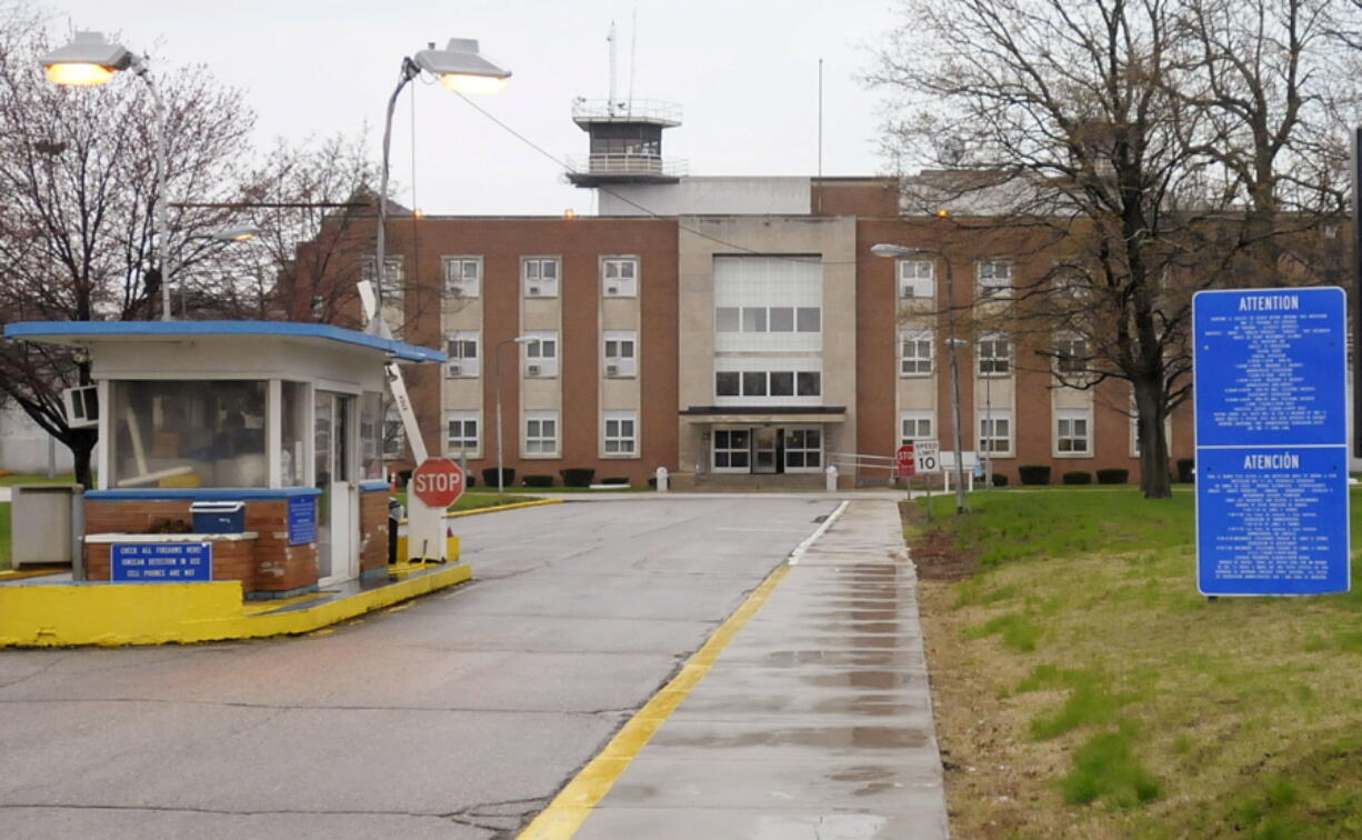 FILE - In this April 23, 2013, file photo, the Indiana State Prison stands in Michigan City, Ind. One correction officer is dead and a second is seriously injured after an alleged attack Sunday, Feb. 21, 2021, by a prison inmate, Indiana State Police said. The attack occurred at Indiana State Prison at around 2:40 p.m., the agency said in a news release.