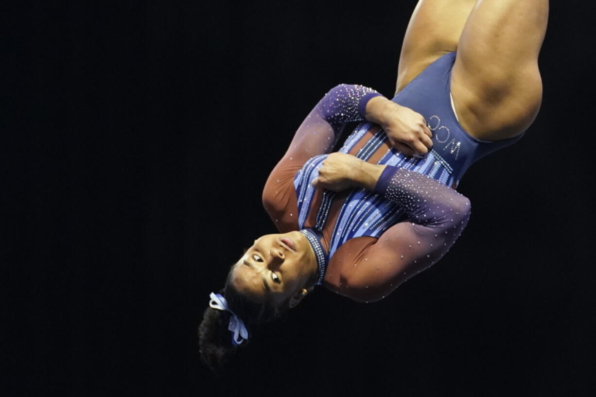 Jordan Chiles performs in the floor exercise during the Winter Cup gymnastics competition Saturday at Indianapolis.