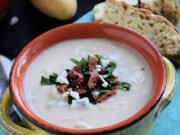 Potato Soup made with shredded cheddar and Irish Red ale is perfect for any day you want something sumptuous.