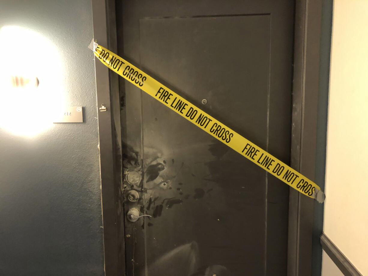 An apartment fire Thursday, on the VA Portland Health Care System's Vancouver Campus, 1615 E. Fourth Plain Blvd., in which the occupant barricaded himself inside a room, was found to be arson.