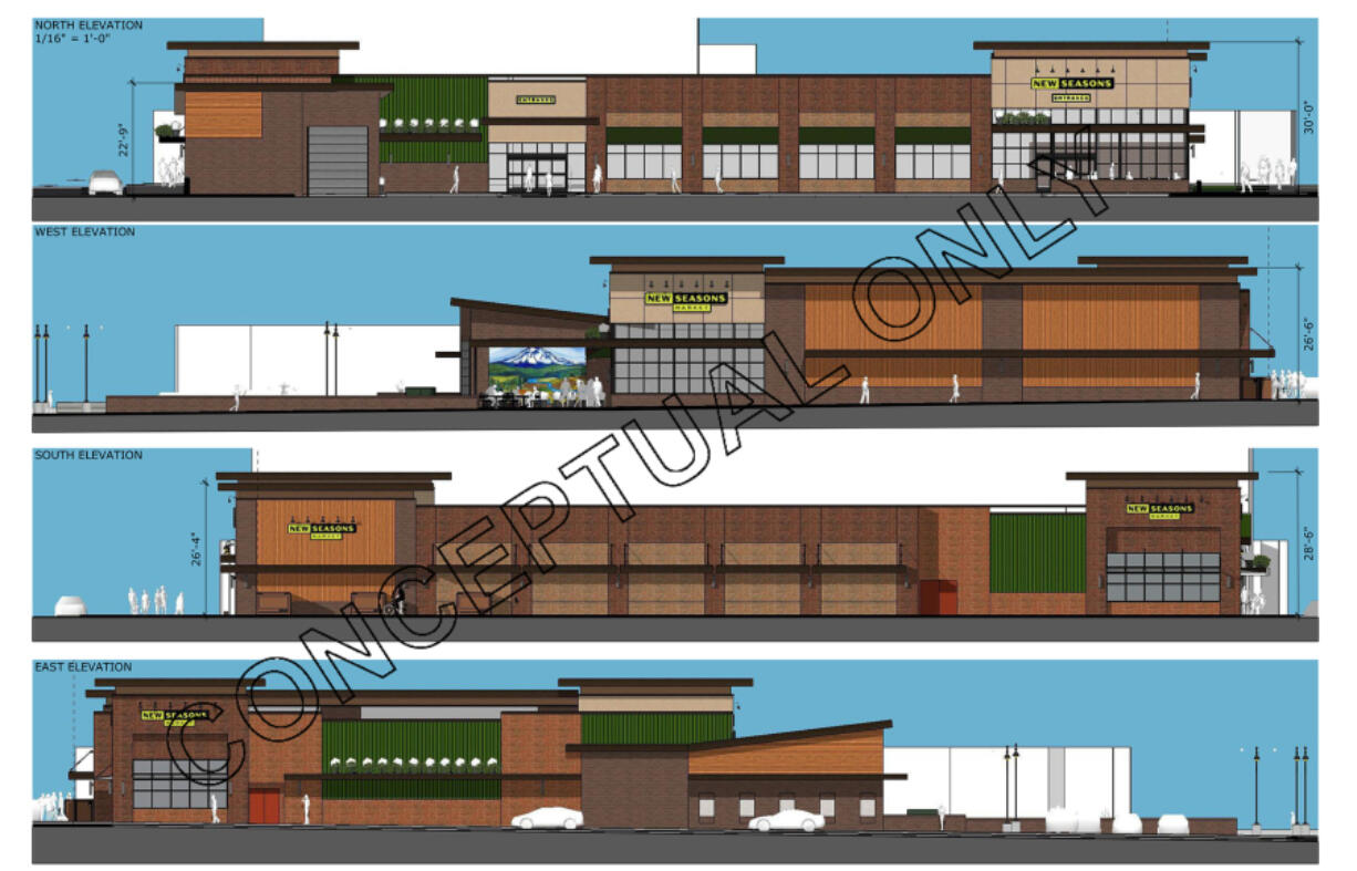 An artist&#039;s rendering shows one concept for a New Seasons Market planned for the intersection of 15th and Main streets near downtown Vancouver.