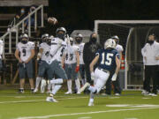 Union's Tobias Merriweather catches a pass for a touchdown against Skyview at Kiggins Bowl on Friday night, March 12, 2021.